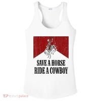 Save A Horse Ride A Cowboy Skeleton Western Country Ladies PosiCharge Competitor Racerback Tank thumb 0