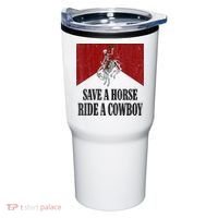 Save A Horse Ride A Cowboy Skeleton Western Country Tumbler thumb 0