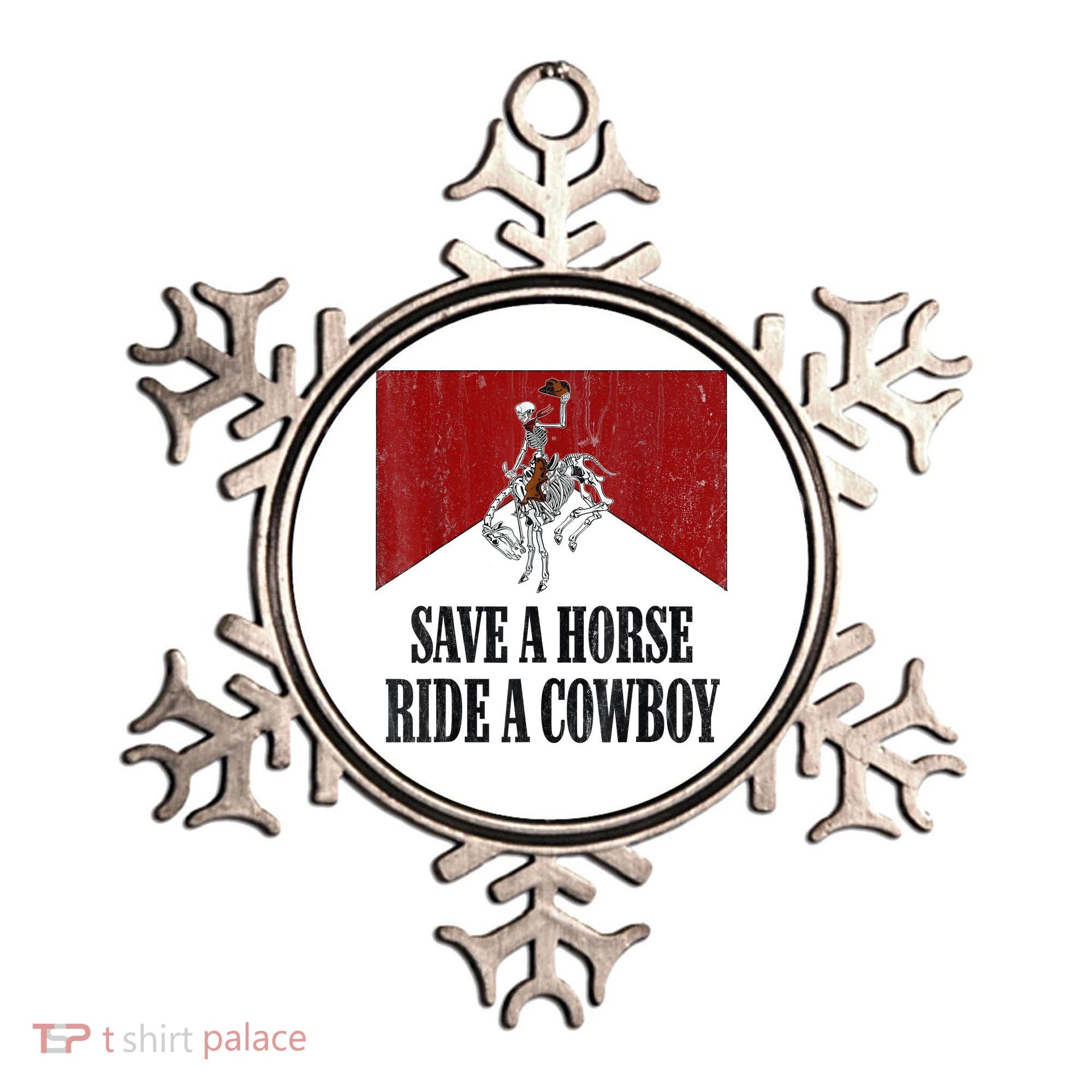 Save A Horse Ride A Cowboy Skeleton Western Country Ornament