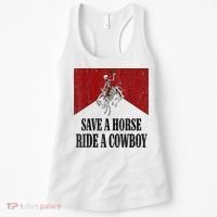 Save A Horse Ride A Cowboy Skeleton Western Country Women's Tank Top thumb 0