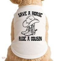 Save A Horse Ride A Cousin All Trash No Trailer Trash YAll Doggie Tank thumb 0