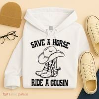 Save A Horse Ride A Cousin All Trash No Trailer Trash YAll Hoodie thumb 4