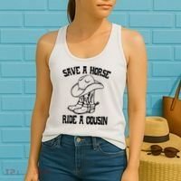 Save A Horse Ride A Cousin All Trash No Trailer Trash YAll Women's Tank Top thumb 2
