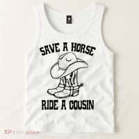 Save A Horse Ride A Cousin All Trash No Trailer Trash YAll Tank Top thumb 2