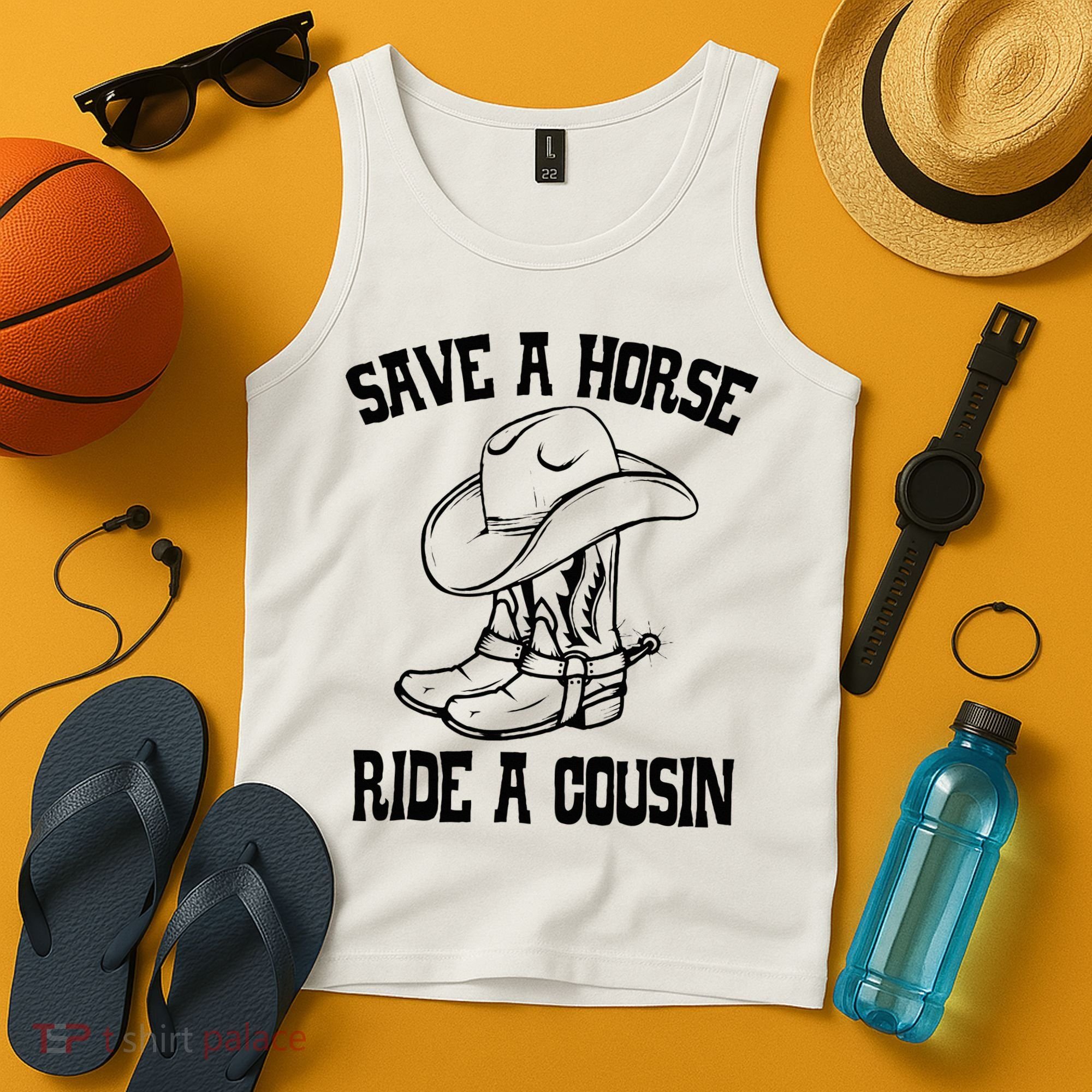 Save A Horse Ride A Cousin All Trash No Trailer Trash YAll Tank Top