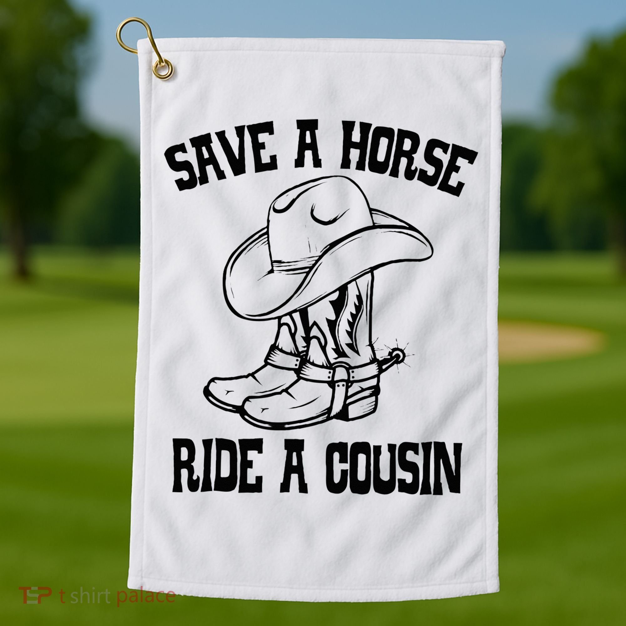 Save A Horse Ride A Cousin All Trash No Trailer Trash YAll Golf Towel