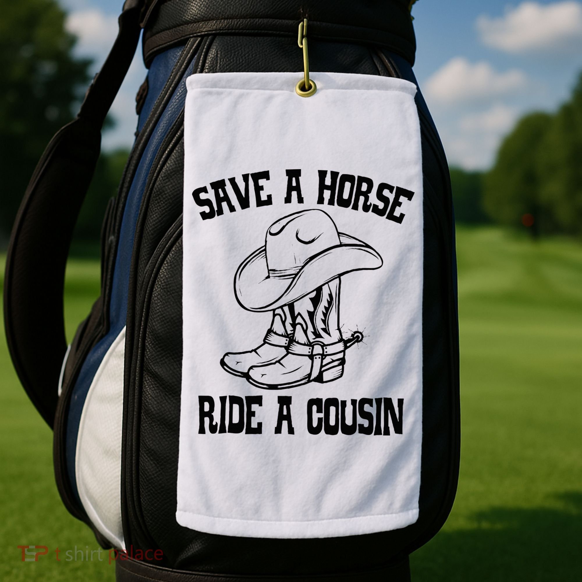Save A Horse Ride A Cousin All Trash No Trailer Trash YAll Golf Towel