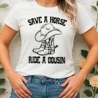 Save A Horse Ride A Cousin All Trash No Trailer Trash YAll Women's T-Shirt thumb 2