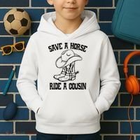 Save A Horse Ride A Cousin All Trash No Trailer Trash YAll Kids Hoodie thumb 2