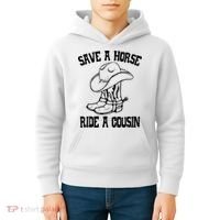 Save A Horse Ride A Cousin All Trash No Trailer Trash YAll Kids Hoodie thumb 4
