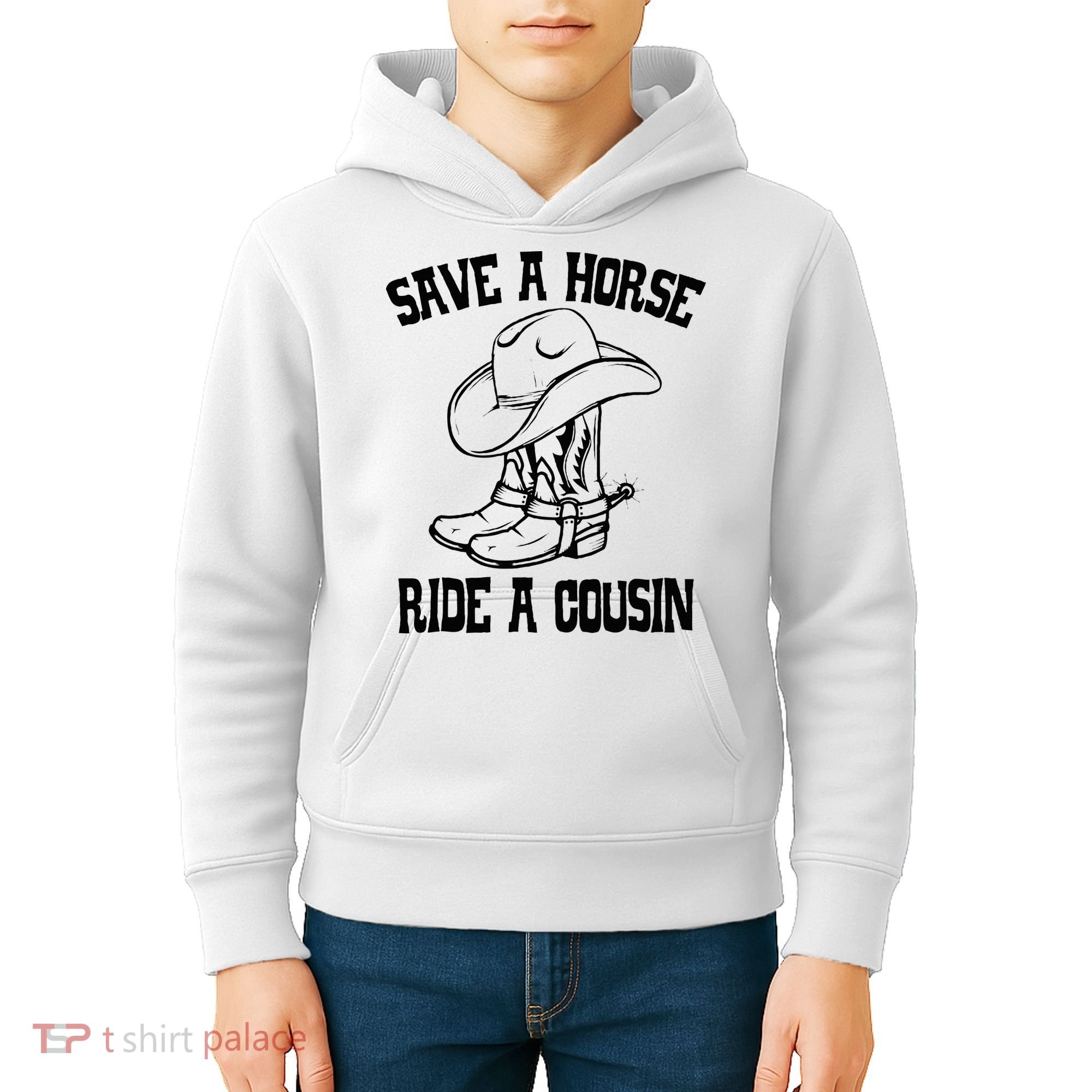Save A Horse Ride A Cousin All Trash No Trailer Trash YAll Kids Hoodie