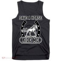 Save A Horse Ride Me Funny Cowboy Tank Top thumb 0