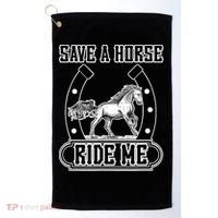 Save A Horse Ride Me Funny Cowboy Golf Towel thumb 0