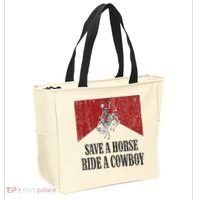 Save A Horse Ride A Cowboy Skeleton Western Country Tote Bag thumb 2