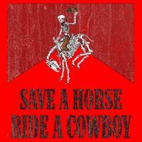 Save A Horse Ride A Cowboy Skeleton Western Country Santa Hat thumb 1