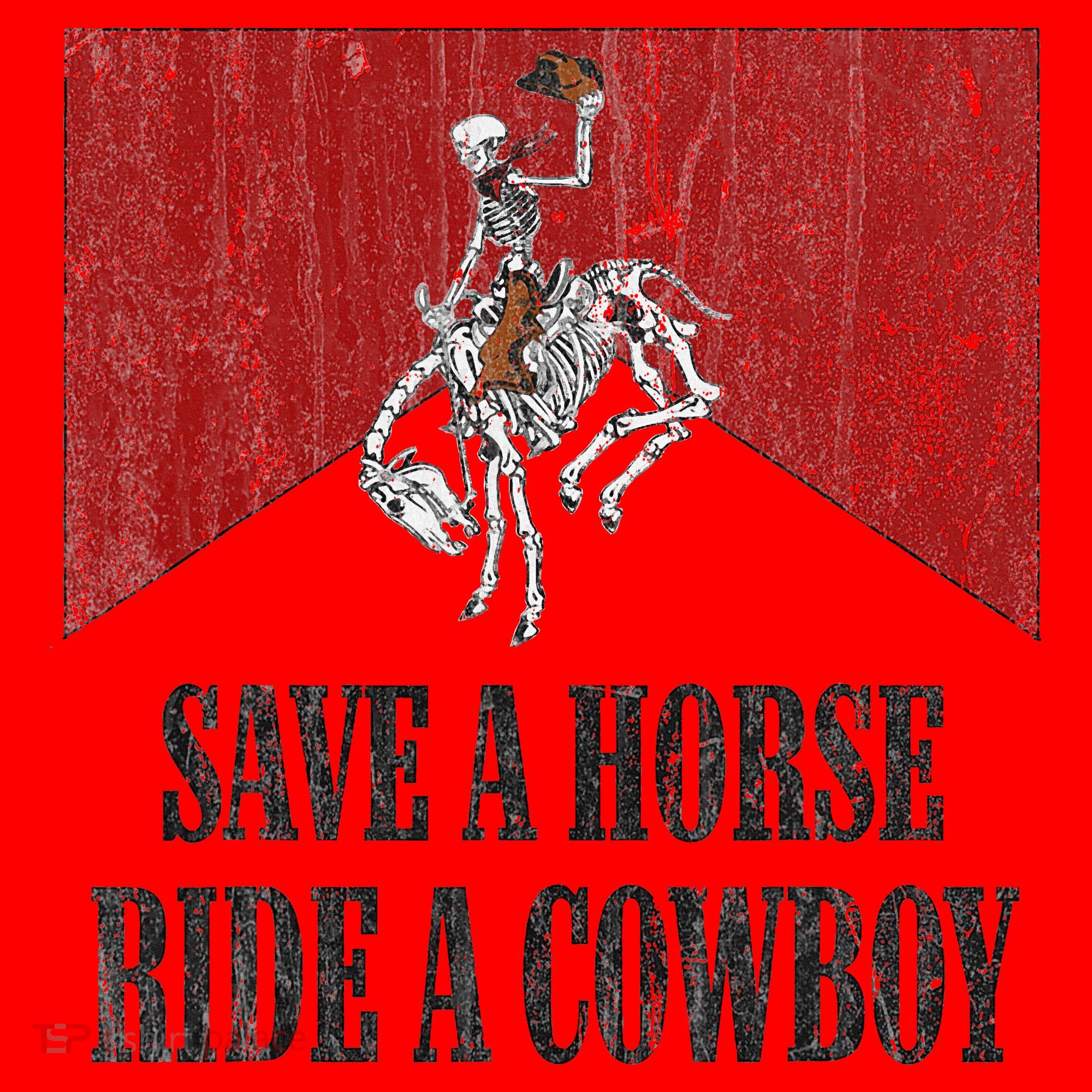 Save A Horse Ride A Cowboy Skeleton Western Country Santa Hat