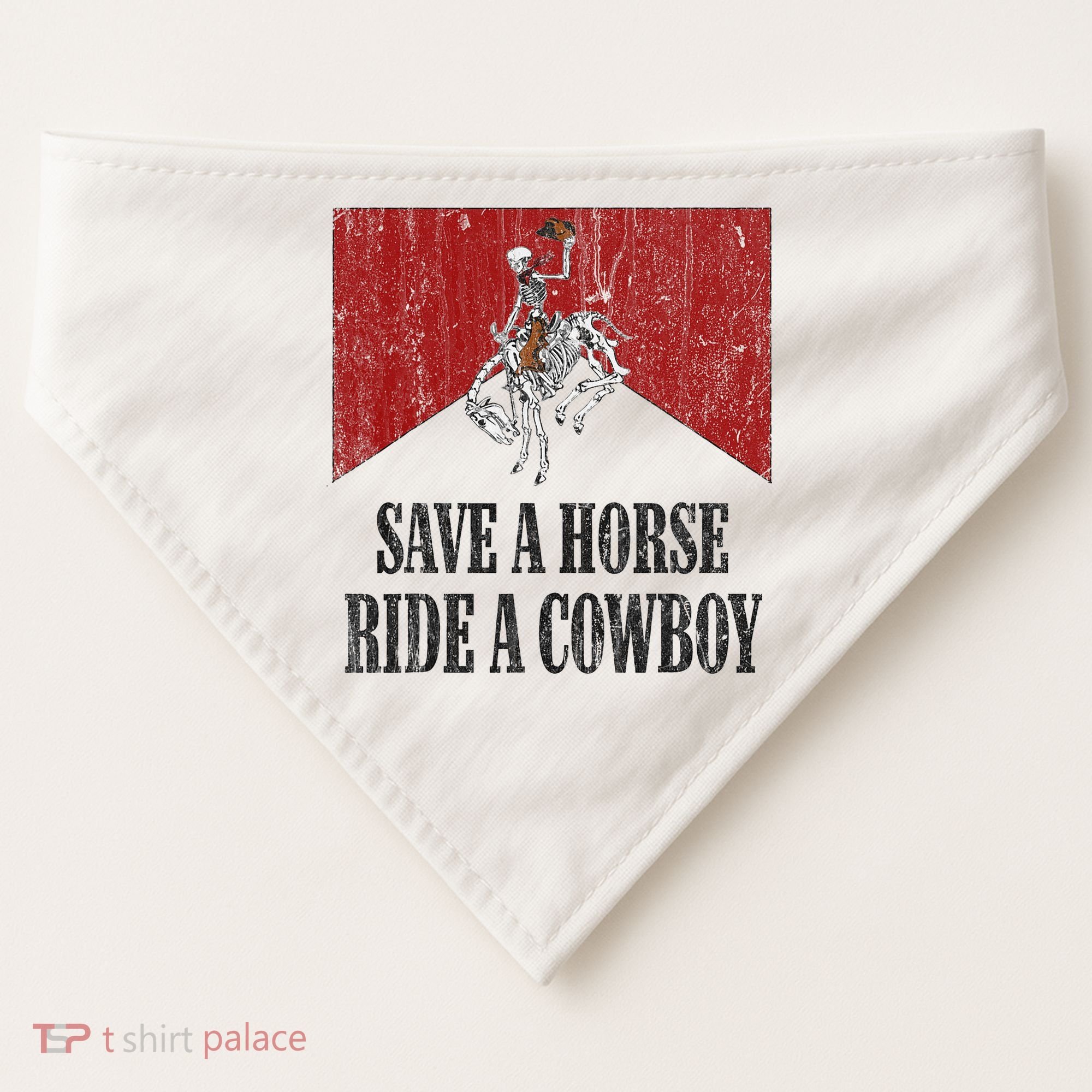 Save A Horse Ride A Cowboy Skeleton Western Country USA-Made Doggie Bandana