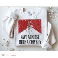 Save A Horse Ride A Cowboy Skeleton Western Country Sweatshirt thumb 2