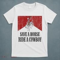 Save A Horse Ride A Cowboy Skeleton Western Country T-Shirt thumb 5