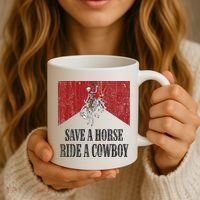 Save A Horse Ride A Cowboy Skeleton Western Country Coffee Mug thumb 3