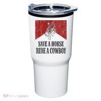 Save A Horse Ride A Cowboy Skeleton Western Country Tumbler thumb 0