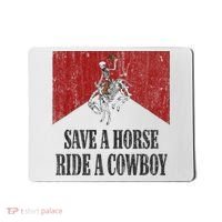 Save A Horse Ride A Cowboy Skeleton Western Country Mousepad thumb 0