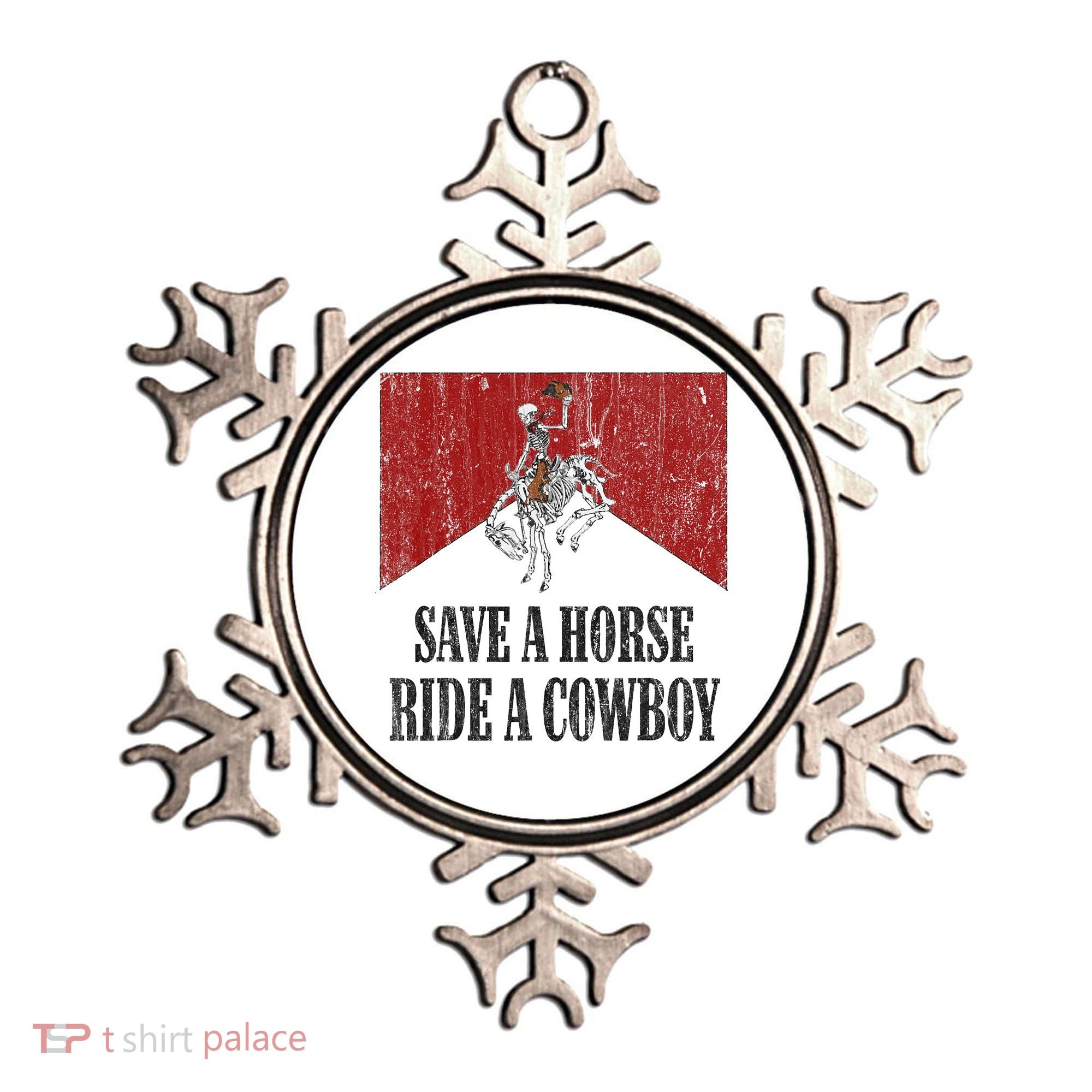 Save A Horse Ride A Cowboy Skeleton Western Country Ornament