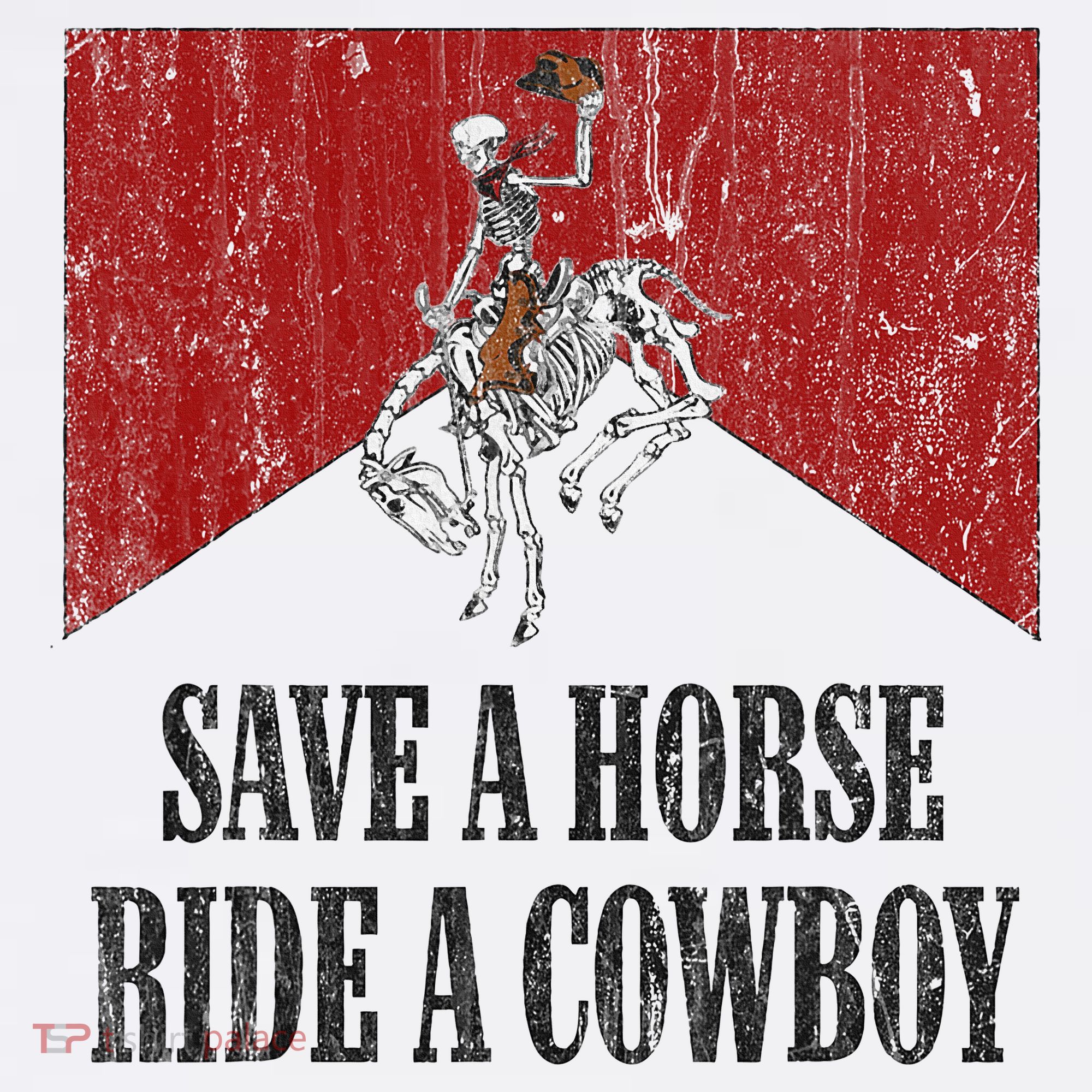 Save A Horse Ride A Cowboy Skeleton Western Country Women's Tank Top
