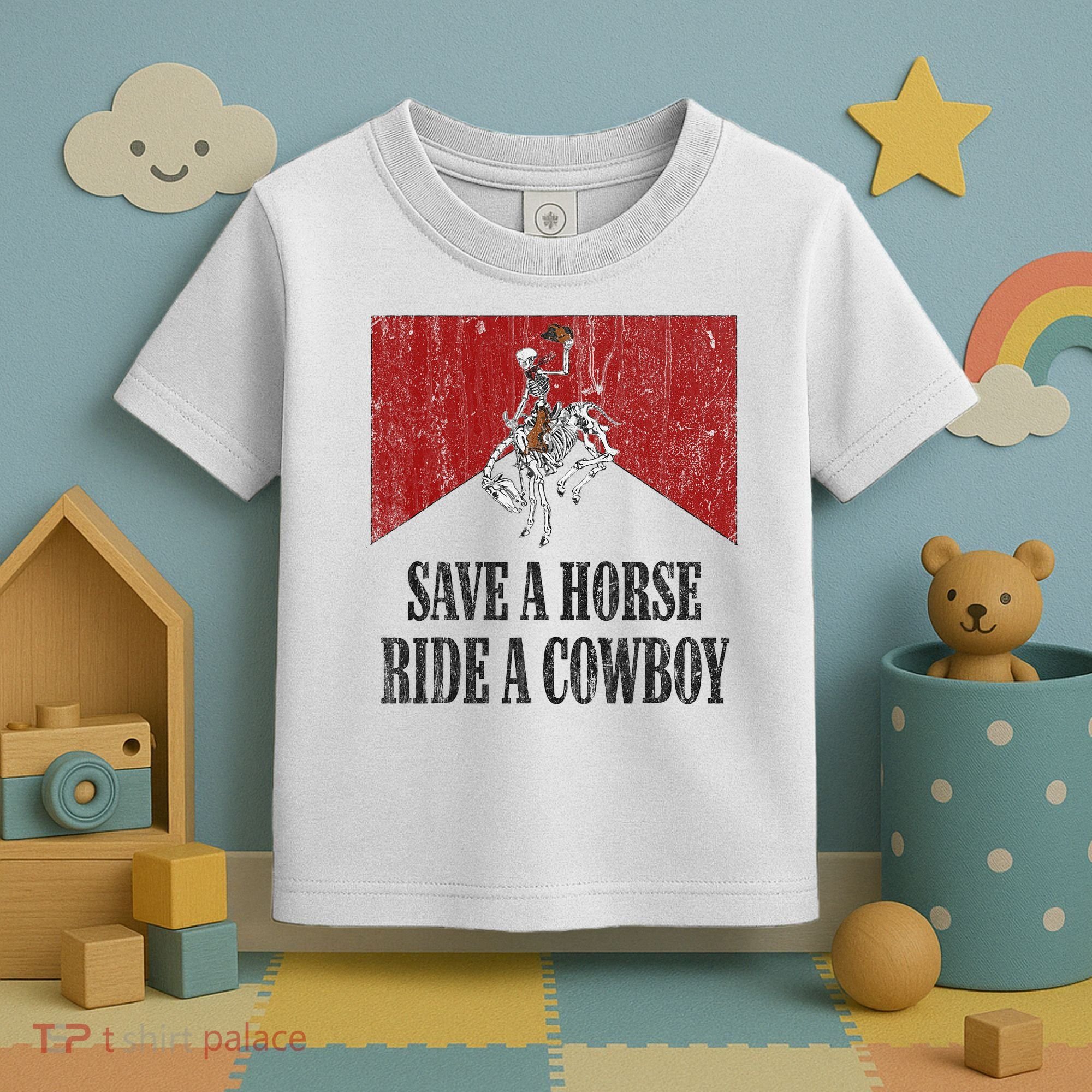 Save A Horse Ride A Cowboy Skeleton Western Country Toddler T-Shirt