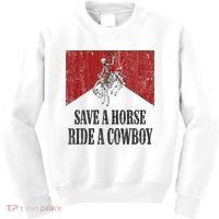 Save A Horse Ride A Cowboy Skeleton Western Country Kids Sweatshirt thumb 0