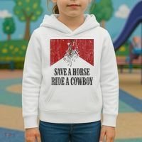 Save A Horse Ride A Cowboy Skeleton Western Country Kids Hoodie thumb 3