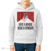 Save A Horse Ride A Cowboy Skeleton Western Country Kids Hoodie thumb 4