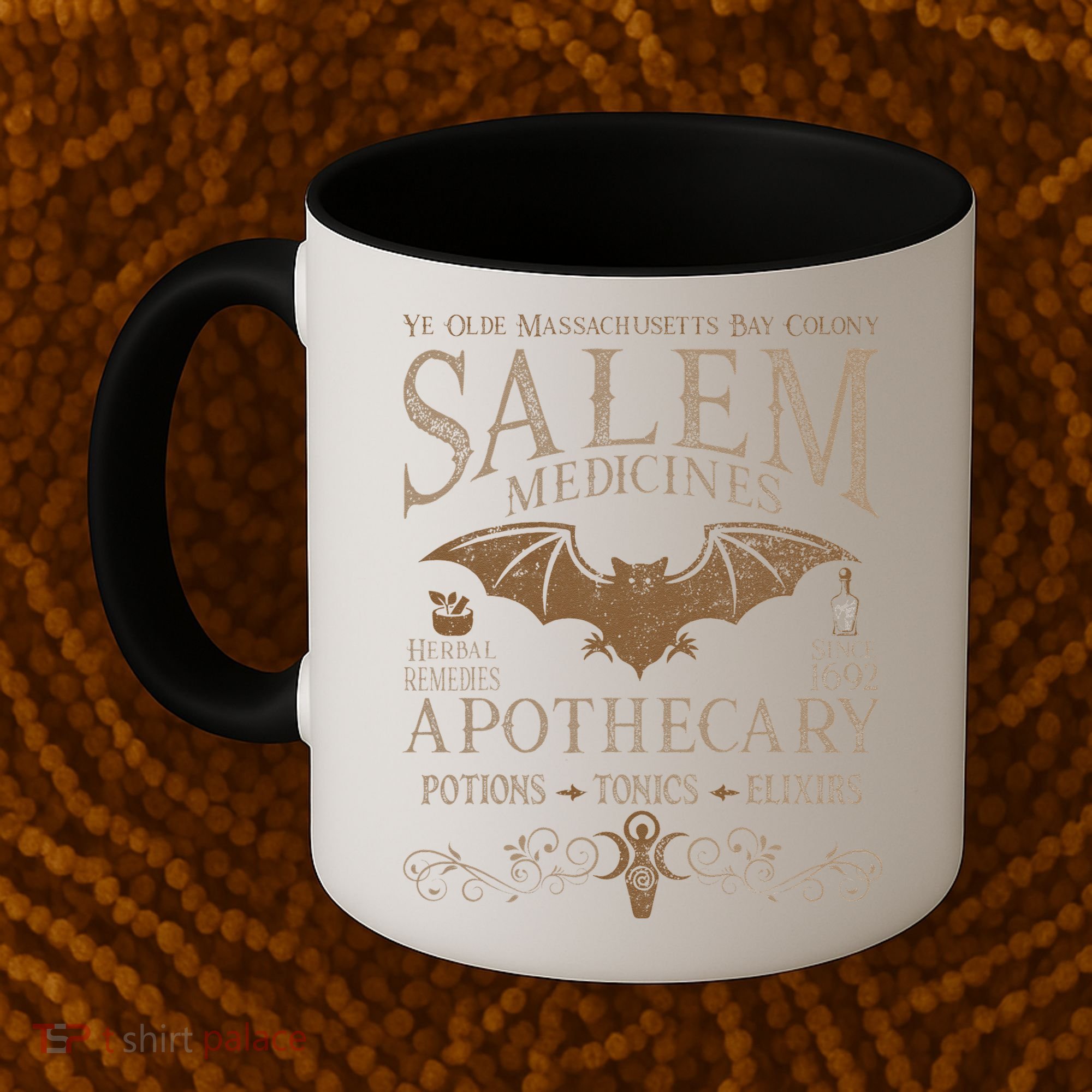 Salem Apothecary Herbalist Witch Wiccan Beige Bat Coffee Mug