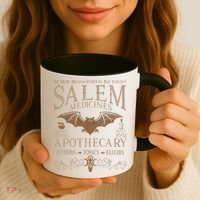 Salem Apothecary Herbalist Witch Wiccan Beige Bat Coffee Mug thumb 3