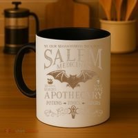 Salem Apothecary Herbalist Witch Wiccan Beige Bat Coffee Mug thumb 4