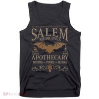 Salem Apothecary Herbalist Witch Wiccan Beige Bat Tank Top thumb 0