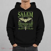 Salem Apothecary Herbalist Witch Wiccan Green Bat Hoodie thumb 0