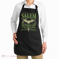 Salem Apothecary Herbalist Witch Wiccan Green Bat Apron thumb 2