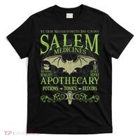 Salem Apothecary Herbalist Witch Wiccan Green Bat T-Shirt thumb 0