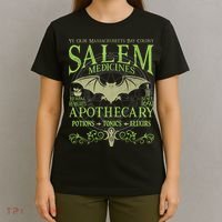 Salem Apothecary Herbalist Witch Wiccan Green Bat T-Shirt thumb 4