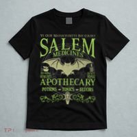 Salem Apothecary Herbalist Witch Wiccan Green Bat T-Shirt thumb 5