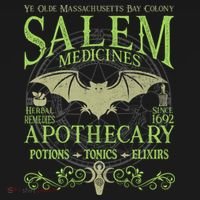 Salem Apothecary Herbalist Witch Wiccan Green Bat T-Shirt thumb 7