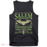 Salem Apothecary Herbalist Witch Wiccan Green Bat Tank Top thumb 0