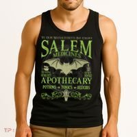 Salem Apothecary Herbalist Witch Wiccan Green Bat Tank Top thumb 3
