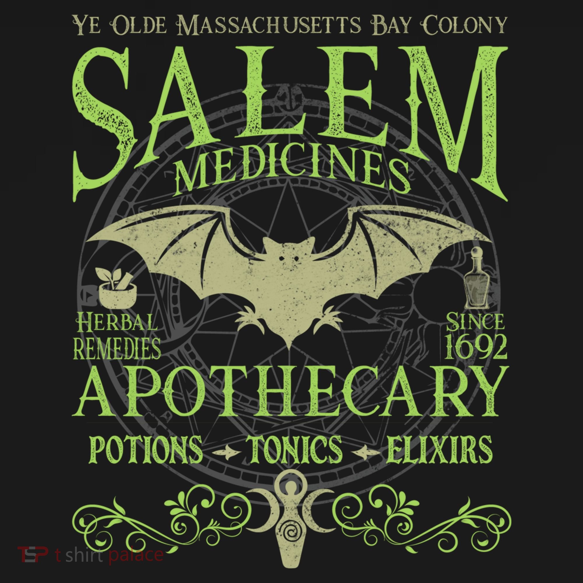 Salem Apothecary Herbalist Witch Wiccan Green Bat Visor