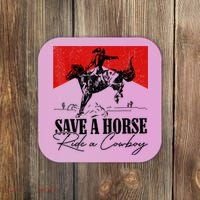 Save A Horse Ride A Cowboy Skeleton Country Skull Western Coaster thumb 0