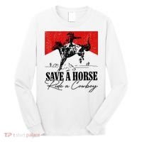 Save A Horse Ride A Cowboy Skeleton Country Skull Western Long Sleeve Shirt thumb 0