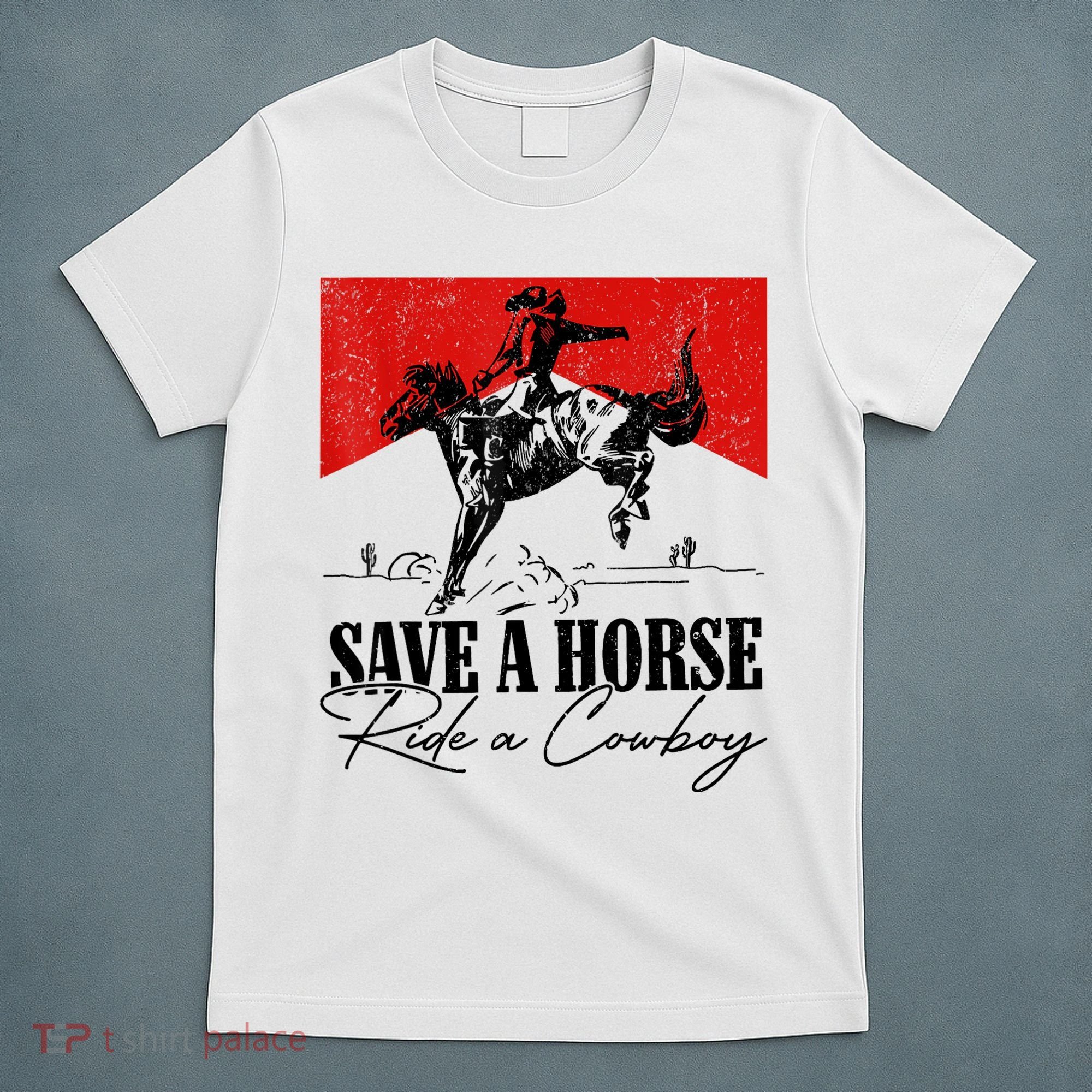 Save A Horse Ride A Cowboy Skeleton Country Skull Western T-Shirt
