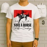 Save A Horse Ride A Cowboy Skeleton Country Skull Western T-Shirt thumb 6
