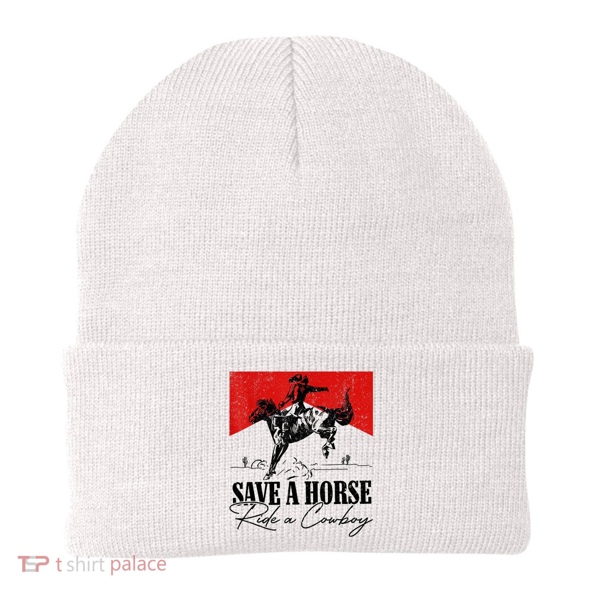 Save A Horse Ride A Cowboy Skeleton Country Skull Western Beanie